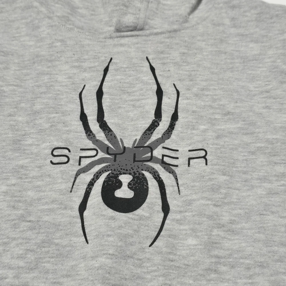 Gray Spider Logo Boy's Size 5/6 Fleece Hoodie - Picture 2 of 10